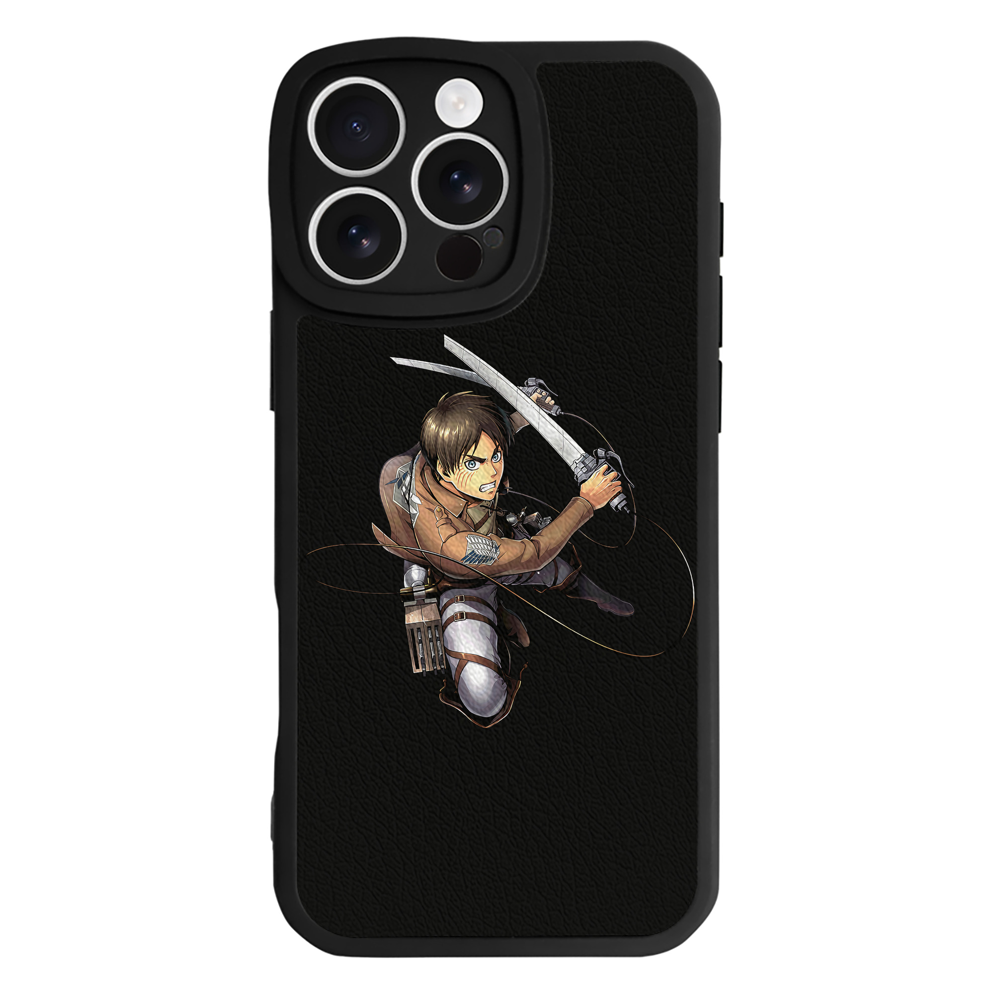 （画像用） 進撃の巨人 エレン･イェーガー Attack on Titan Eren Jäger 【iPhone 16シリーズ対応】シリコンスマホケース（レザー調） 材質：シリコン